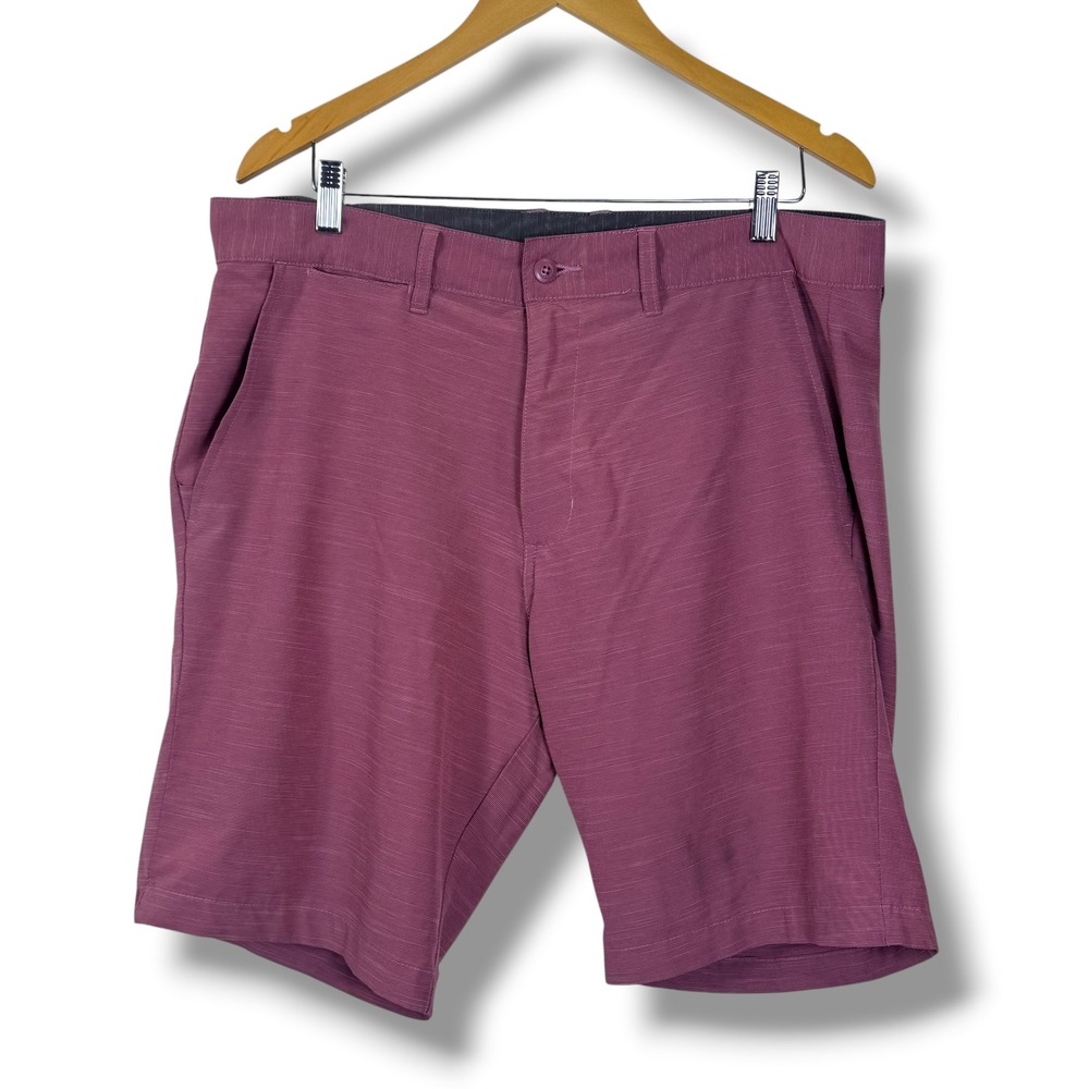 Burnside Board Shorts Mens 36 Burgundy Performance Golf Hybrid Polyester